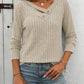 Mandy Ribbed V-Neck Long Sleeve T-Shirt