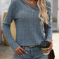 Mandy Ribbed V-Neck Long Sleeve T-Shirt