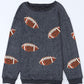 Sequin Football Patch Corduroy Sweatshirt