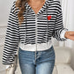 Striped Zip Up Long Sleeve Jacket