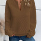 Notched Long Sleeve Sweatshirt