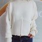 Round Neck Half Zip Long Sleeve Sweater