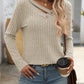 Mandy Ribbed V-Neck Long Sleeve T-Shirt