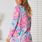 Double Take Floral Open Front Long Sleeve Cardigan