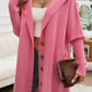 Button Up Long Sleeve Hooded Cardigan