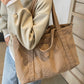 Corduroy Solid Large Tote Bag