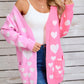 Angel Wings Heart Open Front Long Sleeve Cardigan