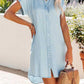 Button Up Collared Neck Short Sleeve Dress