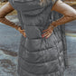 Longline Hooded Sleeveless Puffer Vest