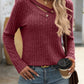 Mandy Ribbed V-Neck Long Sleeve T-Shirt