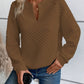 Notched Long Sleeve Sweatshirt