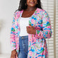 Double Take Floral Open Front Long Sleeve Cardigan