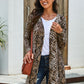 Printed Open Front Longline Cardigan