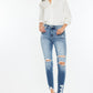 Kancan High Rise Frayed Ankle Skinny Jeans