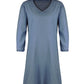 Full Size V-Neck Half Sleeve Denim Dress