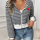 Striped Zip Up Long Sleeve Jacket