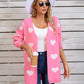 Angel Wings Heart Open Front Long Sleeve Cardigan