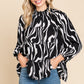 Culture Code Printed Smock Neck Tiered Blouse