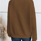 Notched Long Sleeve Sweatshirt