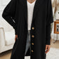 Button Up Long Sleeve Hooded Cardigan