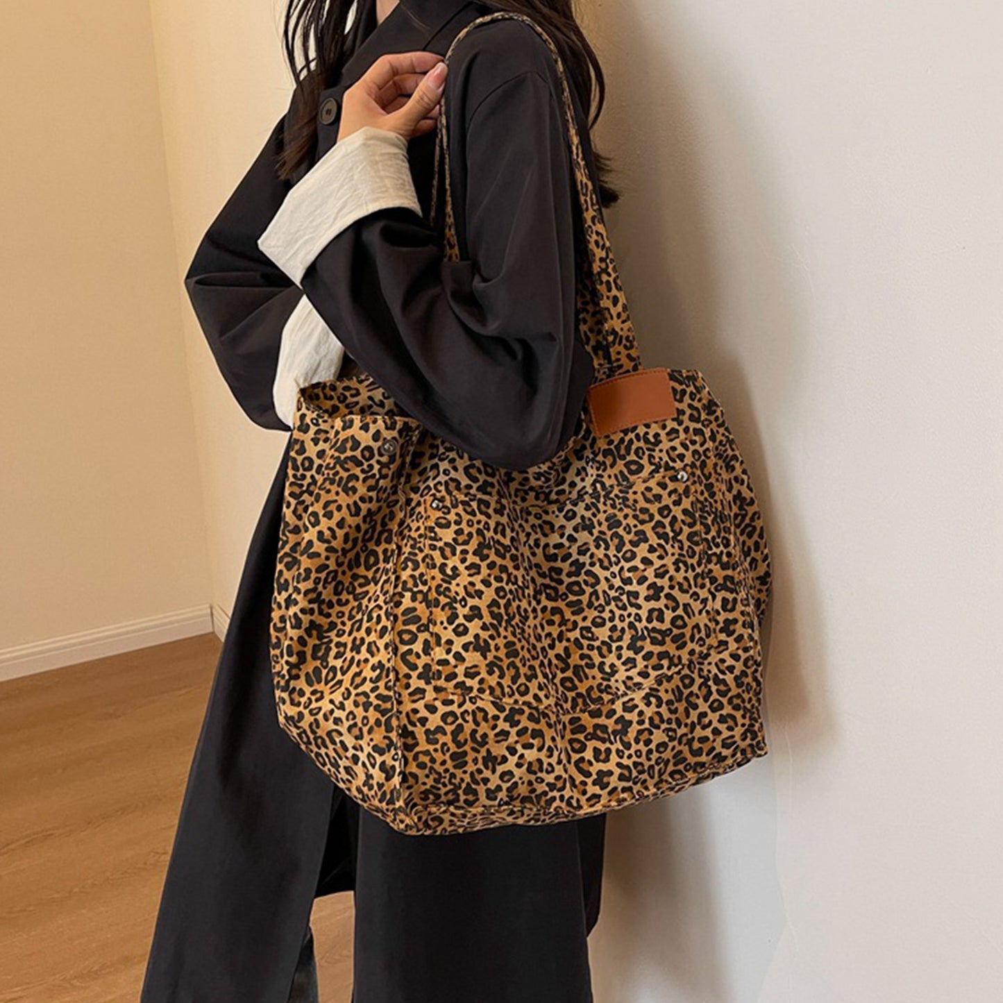 Leopard Canvas Tote Bag