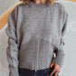 Round Neck Half Zip Long Sleeve Sweater