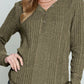 Textured V-Neck Long Sleeve T-Shirt