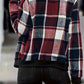 Plus Size Plaid Baseball Collar Zip Up Jacket