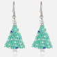 Beaded Christmas Tree Earrings