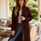 Fringe Open Front Long Sleeve Cardigan