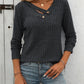 Mandy Ribbed V-Neck Long Sleeve T-Shirt