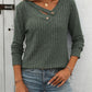 Mandy Ribbed V-Neck Long Sleeve T-Shirt