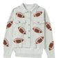 Football Sequin Button Up Dropped Shoulder Jacket