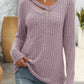 Mandy Ribbed V-Neck Long Sleeve T-Shirt