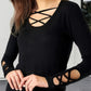 Cutout Crisscross Long Sleeve T-Shirt