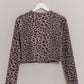 HYFVE Animal Print Snap Down Crop Cardigan