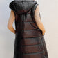 Longline Hooded Sleeveless Puffer Vest