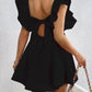 Ruffled V-Neck Cap Sleeve Mini Dress