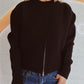 Round Neck Half Zip Long Sleeve Sweater