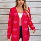 Angel Wings Heart Open Front Long Sleeve Cardigan