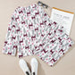 Printed Long Sleeve Top and Drawstring Pants Lounge Set