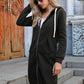 Full Size Zip-Up Longline Hoodie with Pockets