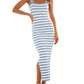 Slit Striped Square Neck Cami Dress