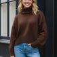 Basic Bae Turtleneck Dropped Shoulder Long Sleeve Sweater