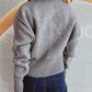 Round Neck Half Zip Long Sleeve Sweater