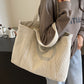 Corduroy Solid Large Tote Bag