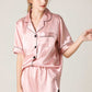 Lapel Collar Shirt and Shorts Lounge Set