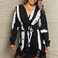 Printed Fringe Detail Surplice Neck Mini Dress