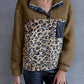 Leopard Quarter-Snap Teddy Sweatshirt