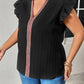 Plus Size Notched Neck Butterfly Sleeve Blouse